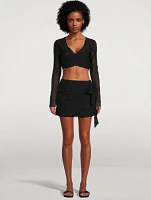 Mesh Wrap-Front Top