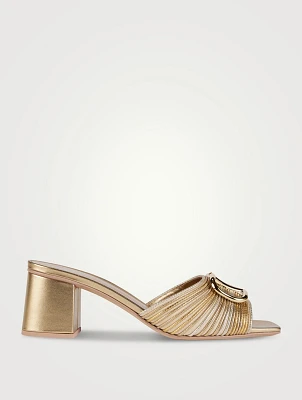VLOGO Metallic Leather Mules