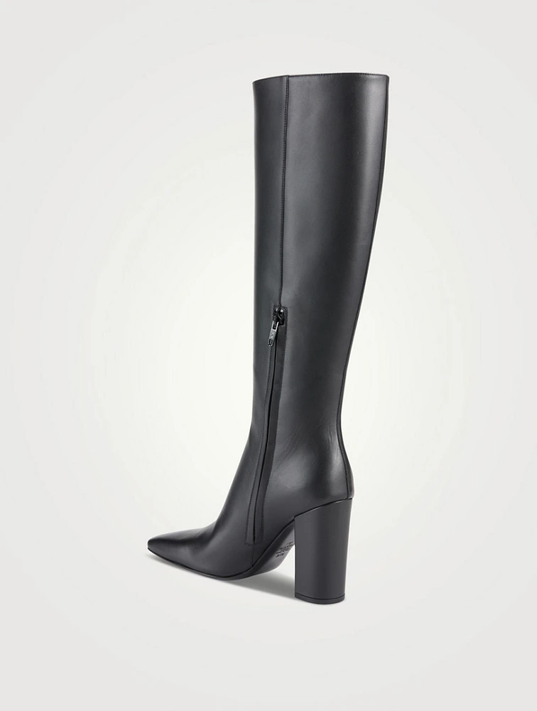 VLOGO Leather Knee-High Boots