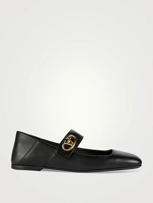 VLOGO Locker Leather Mary Jane Ballet Flats