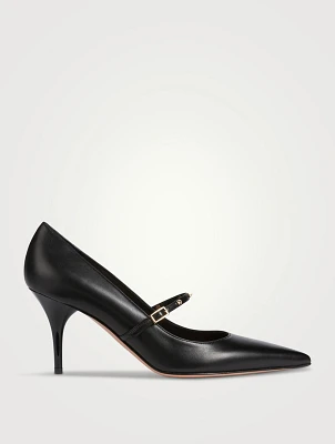 Rockstud Wispy Leather Mary Jane Pumps