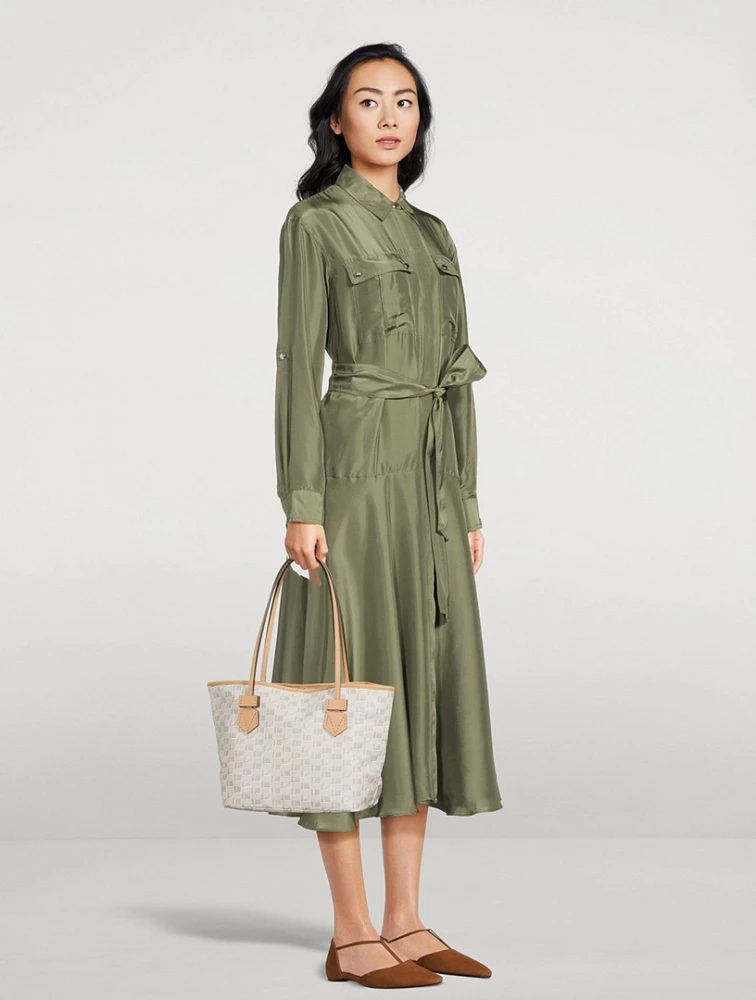 Camille Silk Midi Shirt Dress