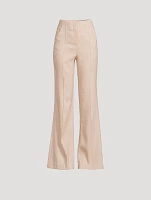 Komi Linen-Blend Flare Pants