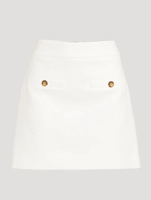 Emar Stretch-Cotton Mini Skirt