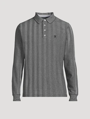 Jacquard Long-Sleeve Polo Shirt