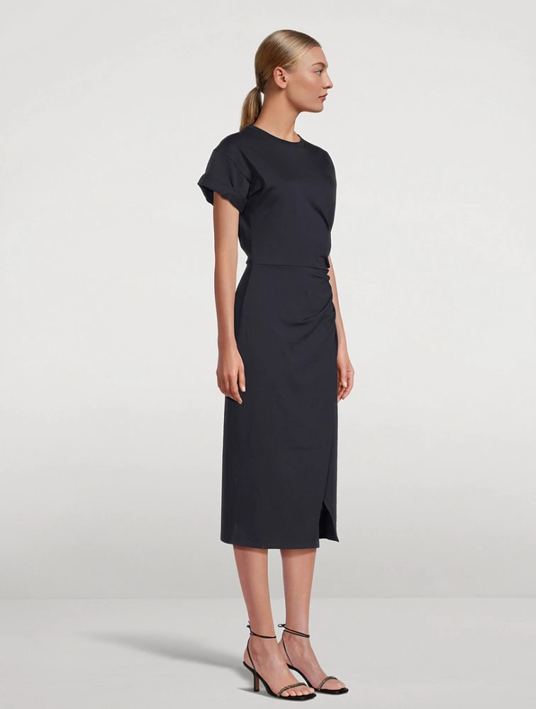 Ruched Jersey Midi Dress