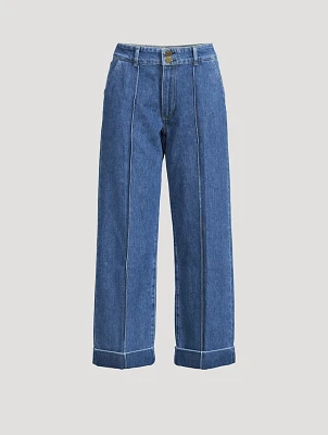 70s Cuffed Straight-Leg Jeans