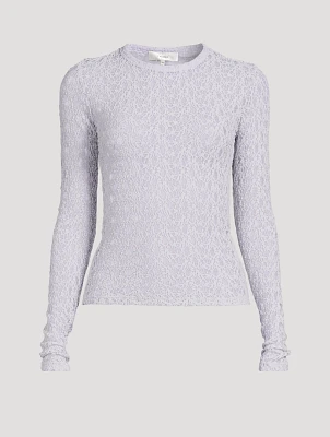 Stretch-Lace Long-Sleeve Top
