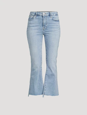 Le Crop Mini Bootcut Jeans With Step Fray