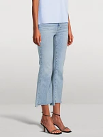 Le Crop Mini Bootcut Jeans With Step Fray