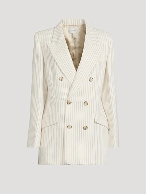 Cotton And Linen Double-Breasted Blazer