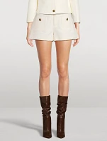 High-Waisted Patch Pocket Shorts