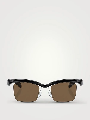 Rimless Rectangular Sunglasses