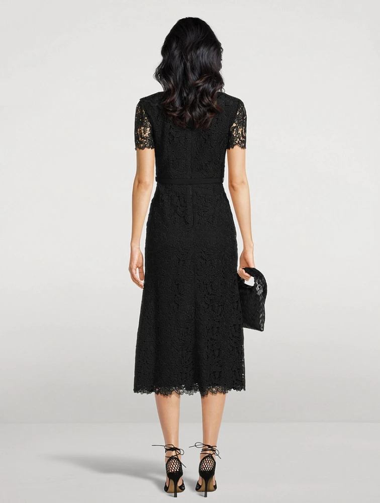 Guipure Lace Midi Dress