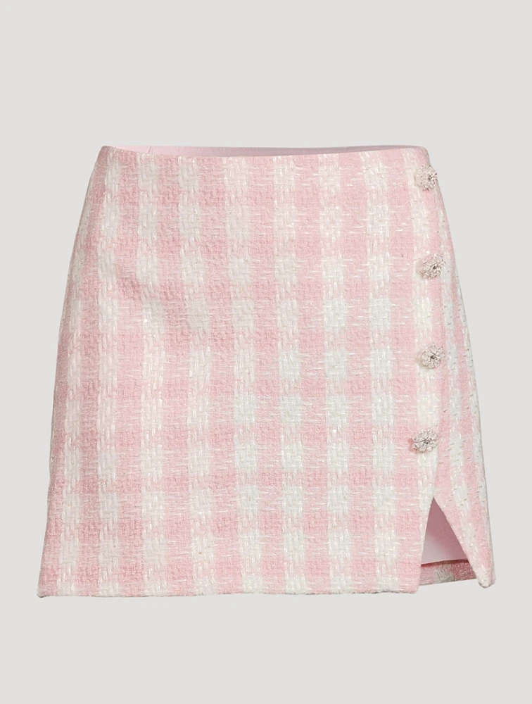 Check Bouclé Mini Skirt