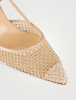 Mario Crystal Mesh Slingback Pumps