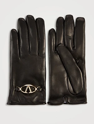 VLogo Leather Gloves