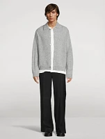 Fuzzy Alpaca Polo Cardigan