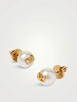 VLOGO Pearl Stud Earrings