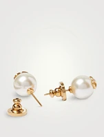 VLOGO Pearl Stud Earrings