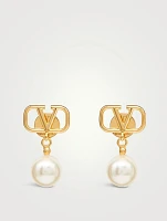 VLOGO Swarovski Pearl Drop Earrings