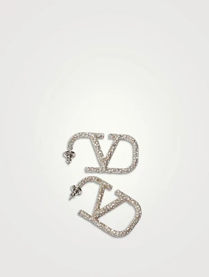 VLOGO Hoop Earrings With Crystals