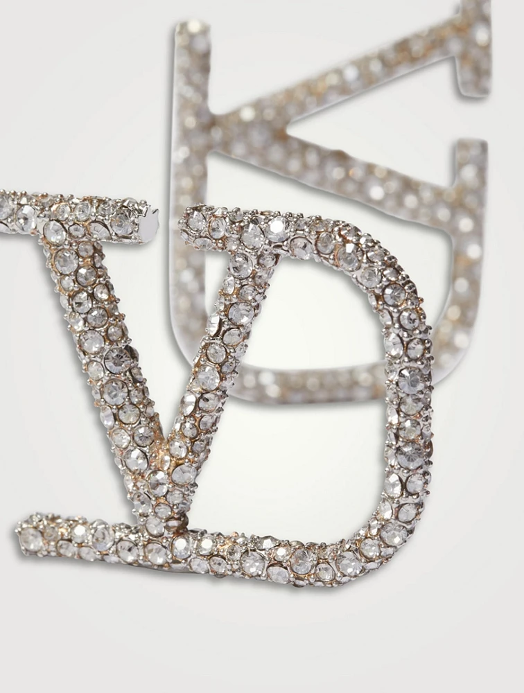 VLOGO Hoop Earrings With Crystals