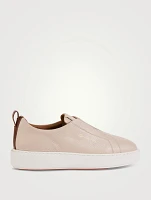 Leather Slip-On Sneakers