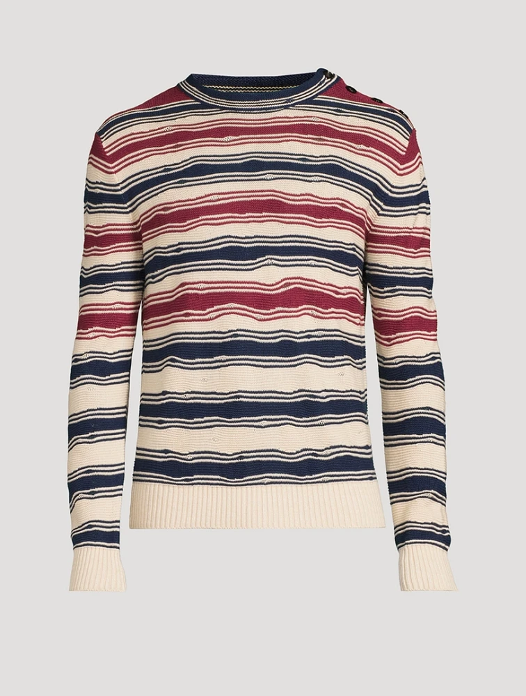 Striped Linen-Blend Sweater