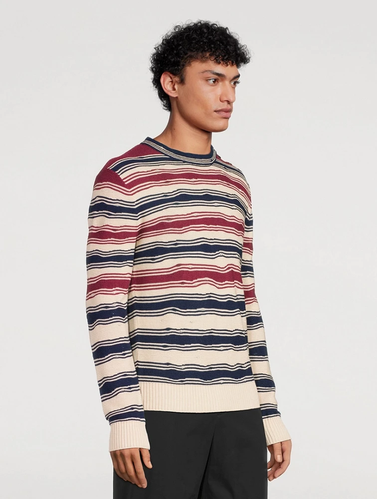 Striped Linen-Blend Sweater