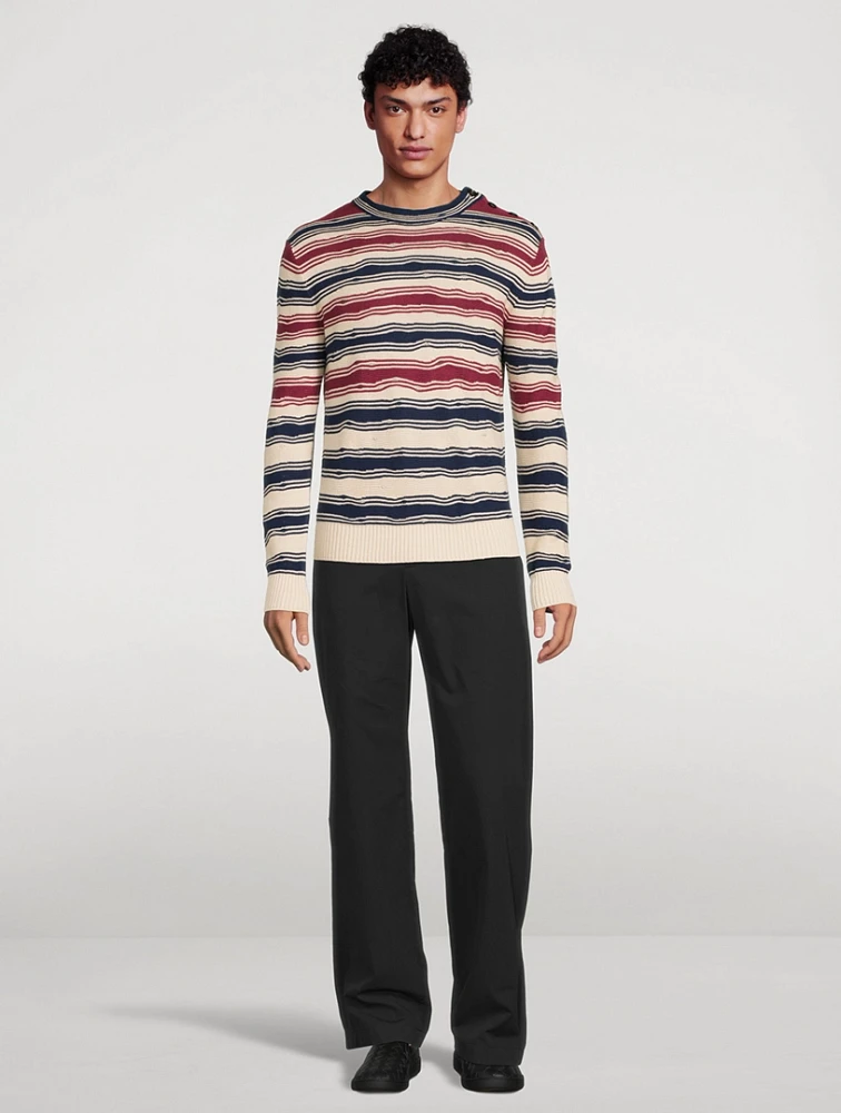 Striped Linen-Blend Sweater