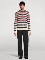 Striped Linen-Blend Sweater