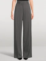 Stretch Wool Wide-Leg Trousers