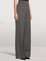 Stretch Wool Wide-Leg Trousers