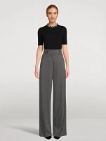 Stretch Wool Wide-Leg Trousers