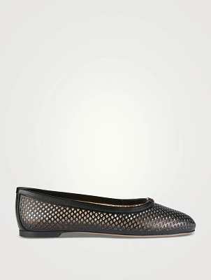 Marcie Perforated Leather Ballet Flats