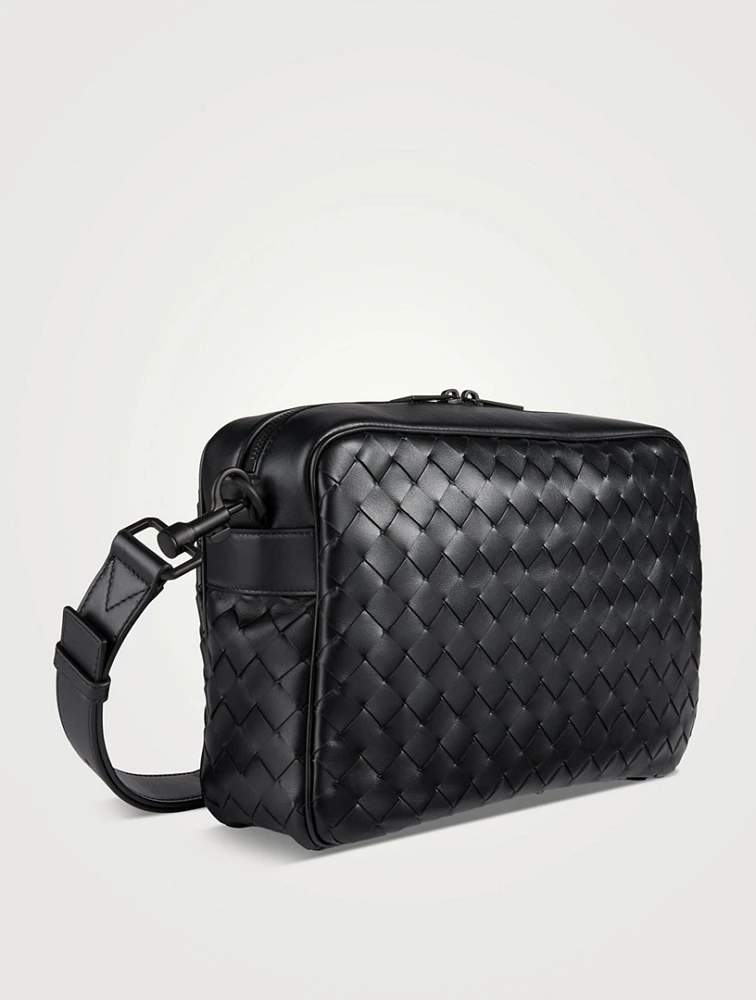 Intrecciato Leather Crossbody Camera Bag