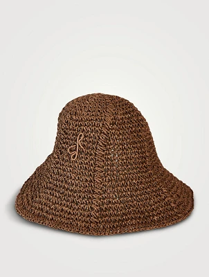 Monogram-Embellished Knitted Bucket Hat