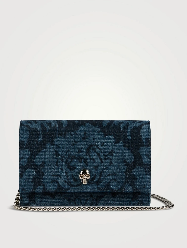 Skull Denim Crossbody Bag