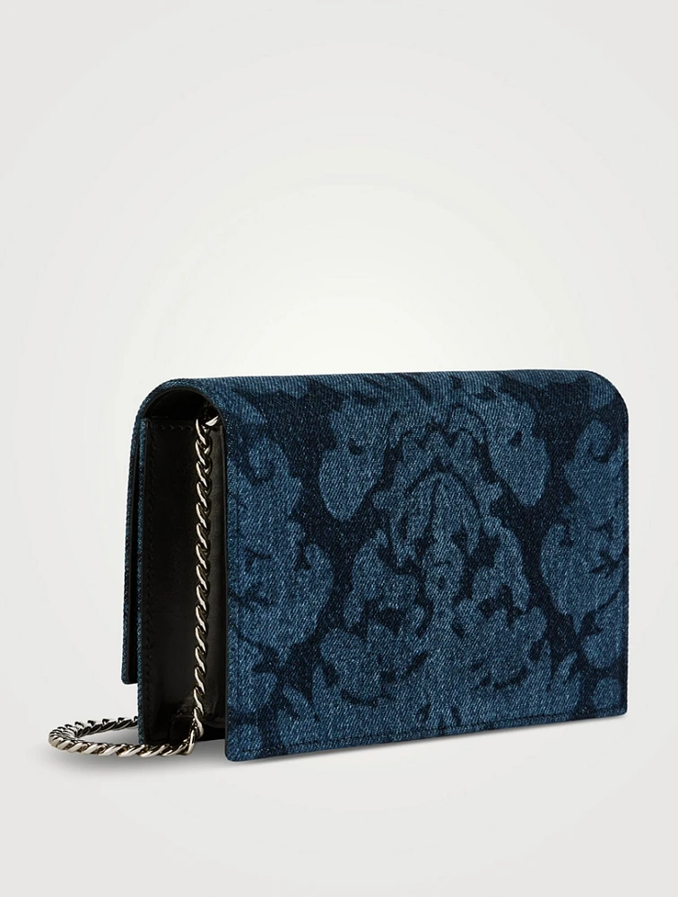 Skull Denim Crossbody Bag