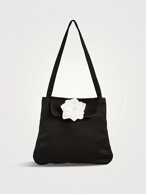 Alice Satin Shoulder Bag With Rosette