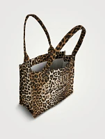 Large Canvas Tote Bag In Leopard Print