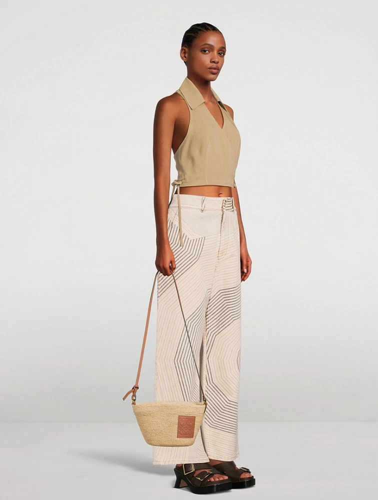 Loewe x Paula's Ibiza Slit Raffia Crossbody Bag