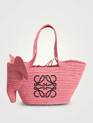 Loewe x Paula's Ibiza Small Elephant Basket Tote Bag