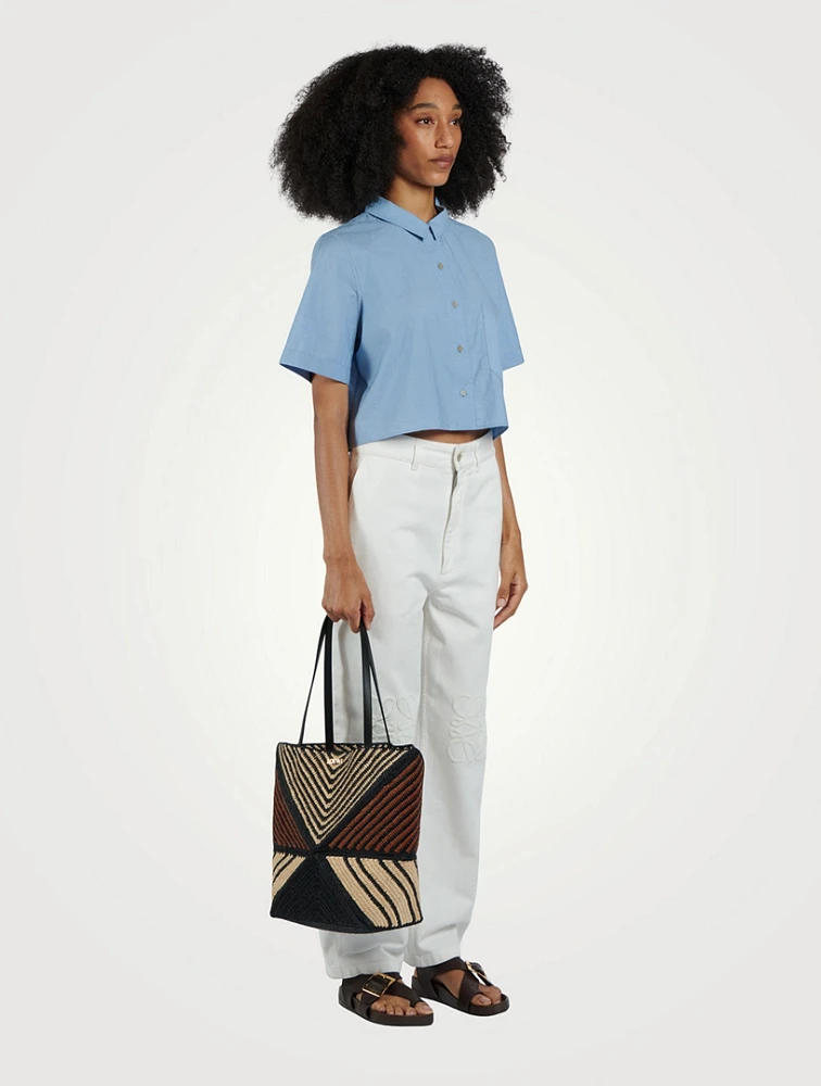 Loewe x Paula's Ibiza Puzzle Fold Raffia Tote Bag