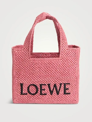 Loewe x Paula's Ibiza Mini Font Raffia Tote Bag