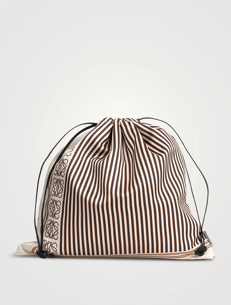 Loewe x Paula's Ibiza Drawstring Pouch In Stripe Print