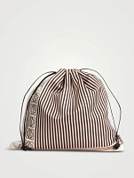 Loewe x Paula's Ibiza Drawstring Pouch In Stripe Print