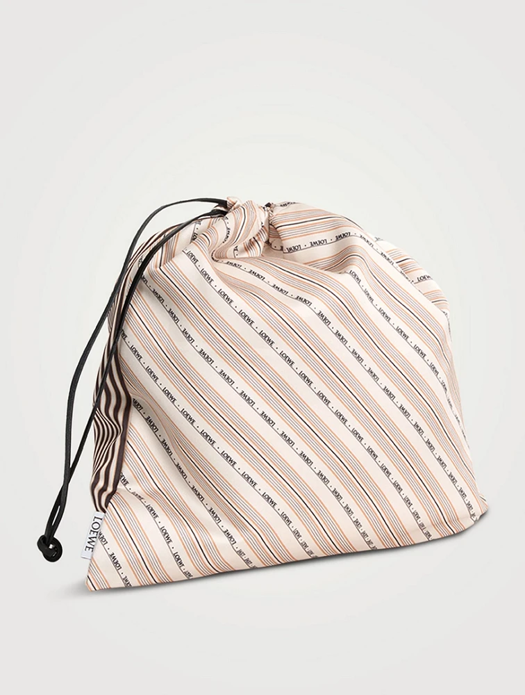 Loewe x Paula's Ibiza Drawstring Pouch In Stripe Print