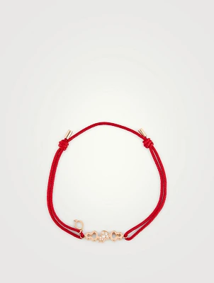 Wulu 18K Rose Gold Cord Bracelet With Diamonds